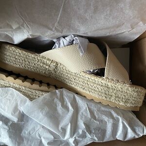 Elegant Cream Espadrille Wedges